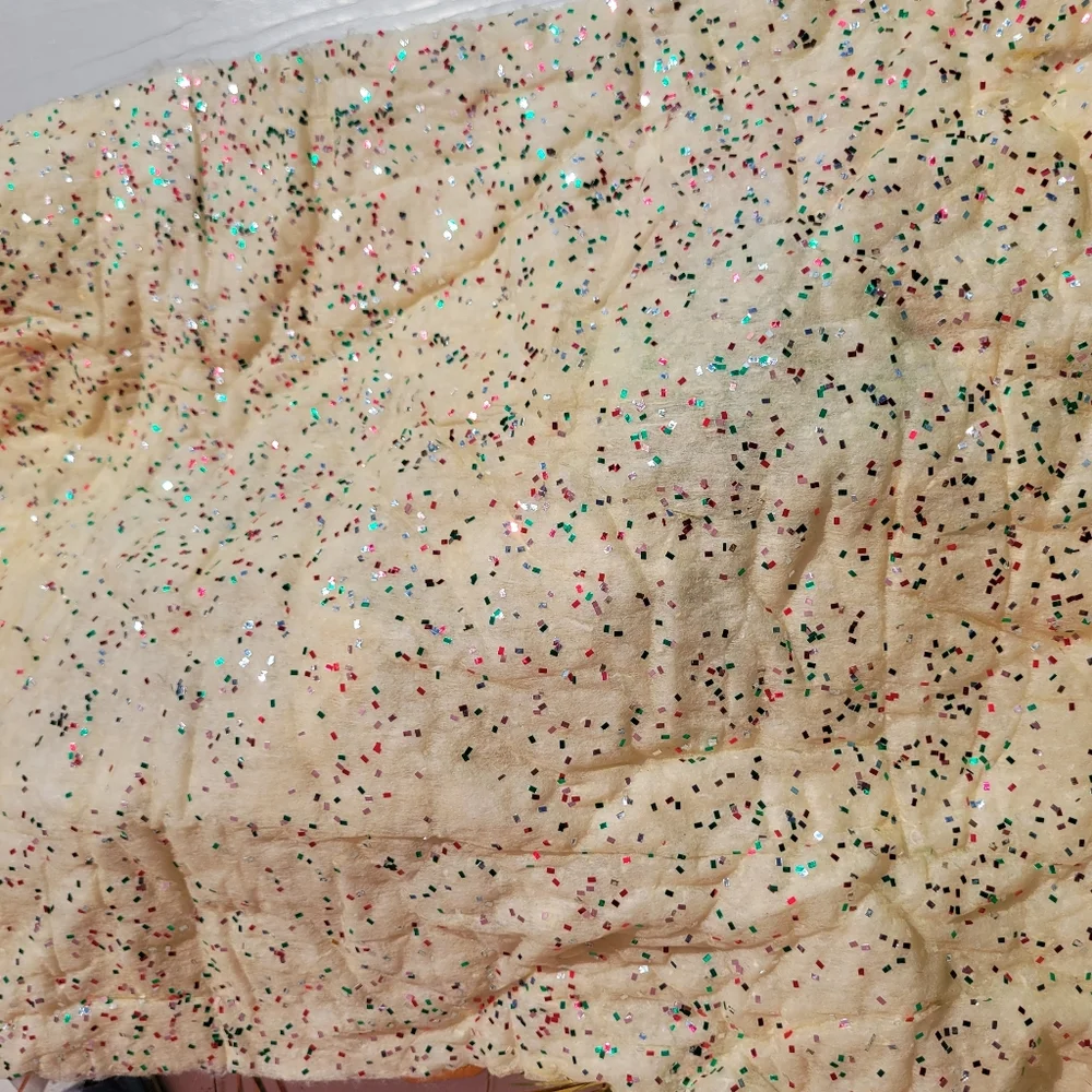Vintage - Now Christmas Bundle ~ '60s Glitter Cotton ~ Garland, Silk Bulbs, Book